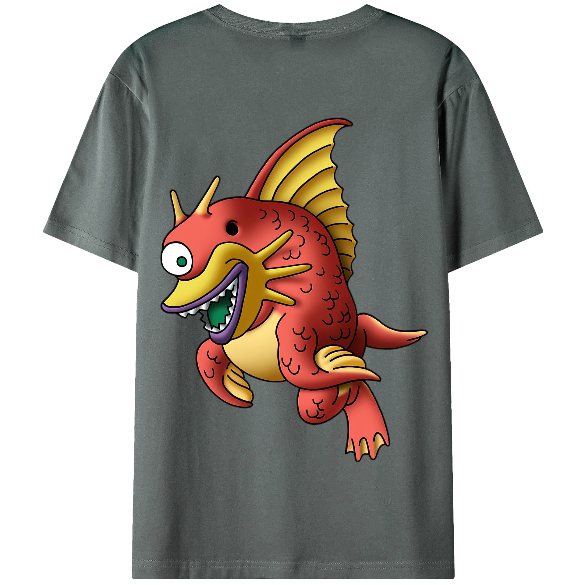 （画像用） ドラゴンクエスト Doragon Kuesuto Dragon Quest 綿100％半袖Tシャツ（背面プリント）